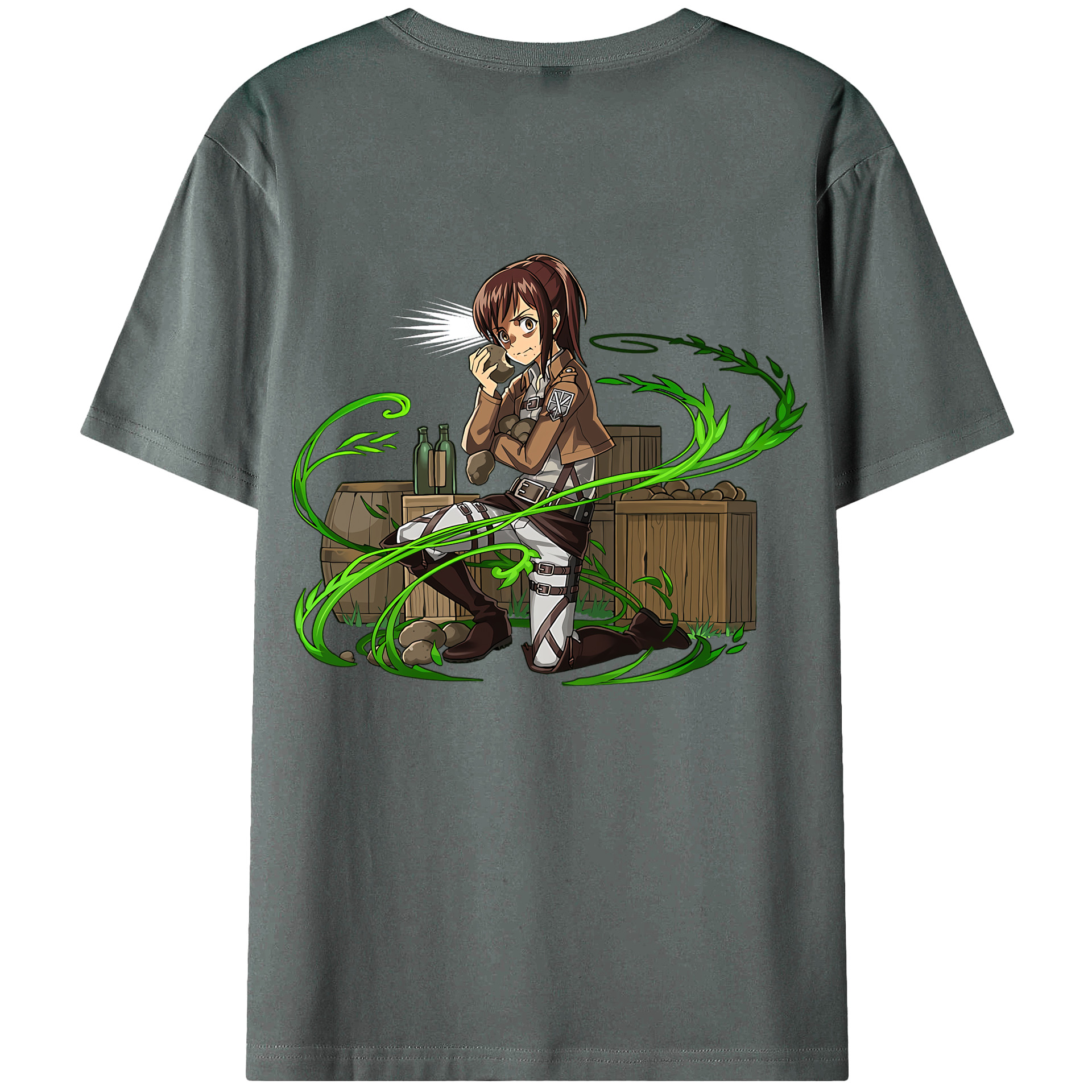（画像用） 進撃の巨人 サシャ·ブラウス Attack on Titan Sasha Blaus 綿100％ メンズ半袖Tシャツ（バックプリント） 通気性